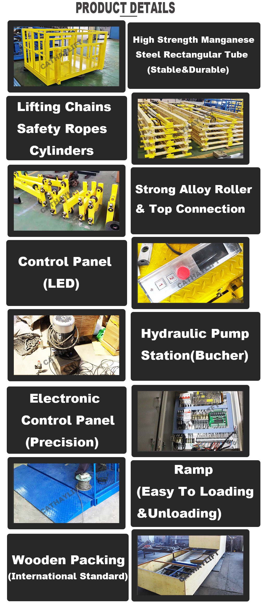 hydraulic cargo lift-details