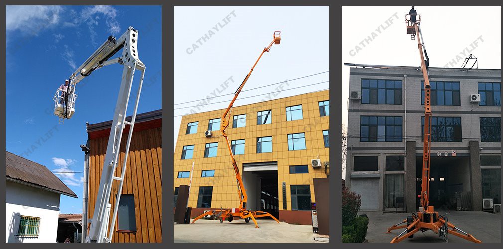 Real order trailer boom lift