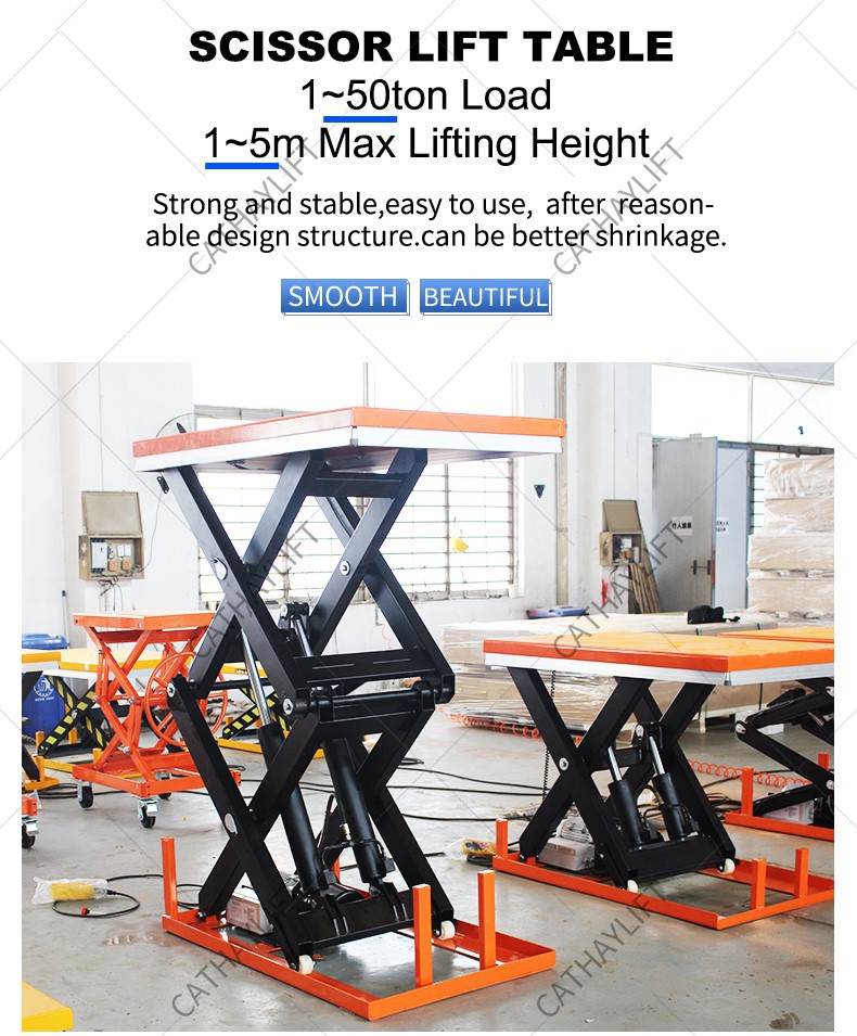 Double stationary scissor lift table-Shandong Cathay Machinery Co Ltd