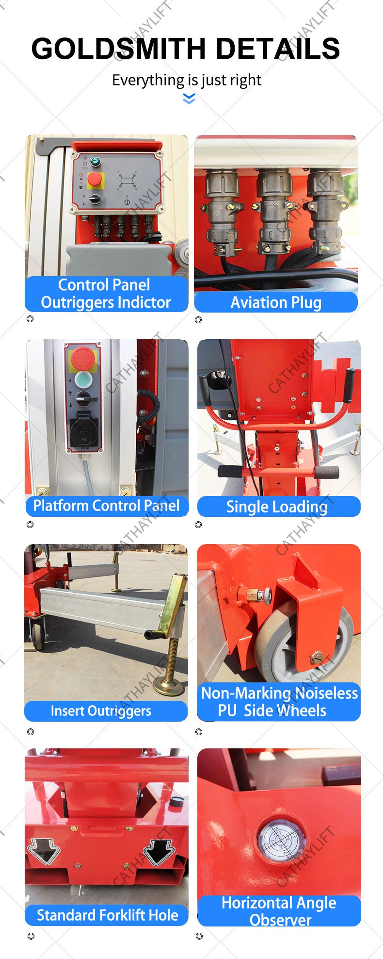 Single mast push around vertical mast lift -Shandong Cathay Machinery Co Ltd 3