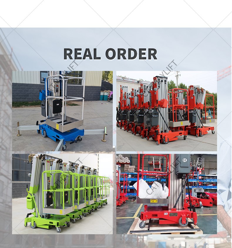 Single mast push around vertical mast lift -Shandong Cathay Machinery Co Ltd 14