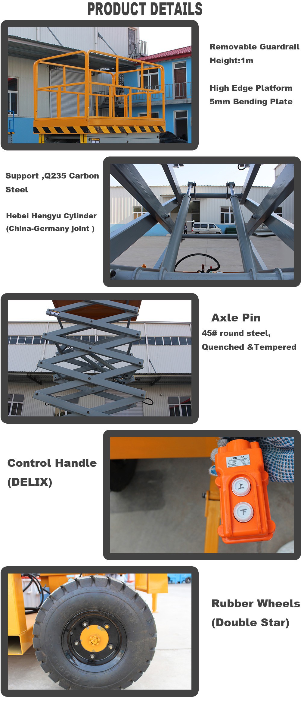 powered scissior lift-details